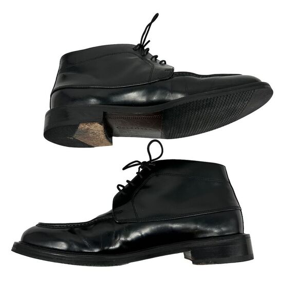 Cole Haan Mens Ankle Boots Black Leather Lace Up Round Moc Toe Chukka 8.5 M - Picture 8 of 10